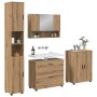Juego de muebles de baño 4 pcs Roble artisan 30 x 35 x 192 cm