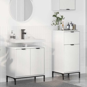 Juego de muebles de baño Cuadros 2 pcs Blanco 39.5 x 36 x 88 cm