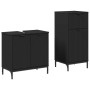 Juego de muebles de baño Cuadros 2 pcs Negro 39.5 x 36 x 88 cm