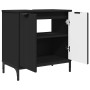 Juego de muebles de baño Cuadros 2 pcs Negro 39.5 x 36 x 88 cm