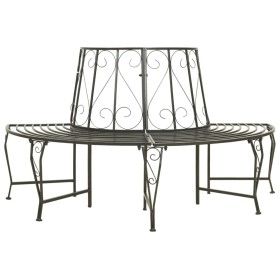 Halbrunde Gartenbaumbank aus Stahl 160 cm von vidaXL, Gartenbänke - Ref: Foro24-313034, Preis: 146,99 €, Rabatt: %