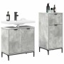Juego de muebles de baño 2 pcs Gris hormigón 39.5 x 36 x 88 cm