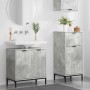Juego de muebles de baño 2 pcs Gris hormigón 39.5 x 36 x 88 cm