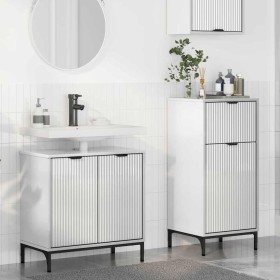 Juego de muebles de baño con cajón 2 pcs Blanco brillante