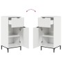 Juego de muebles de baño con cajón 2 pcs Blanco brillante