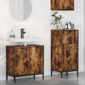 Juego de muebles de baño 2 pcs Roble ahumado 39.5 x 36 x 88 cm
