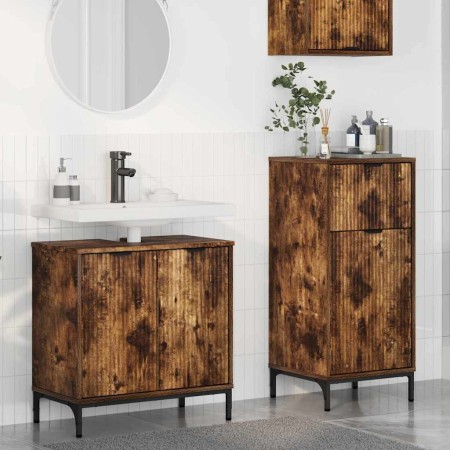 Juego de muebles de baño 2 pcs Roble ahumado 39.5 x 36 x 88 cm