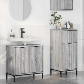 Juego de muebles de baño 2 pcs Gris sonoma 39.5 x 36 x 88 cm