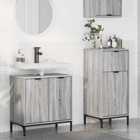 Juego de muebles de baño 2 pcs Gris sonoma 39.5 x 36 x 88 cm