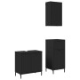Juego de muebles de baño Cuadros 3 pcs Negro 39.5 x 36 x 88 cm