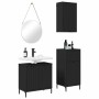 Juego de muebles de baño Cuadros 3 pcs Negro 39.5 x 36 x 88 cm