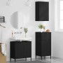 Juego de muebles de baño Cuadros 3 pcs Negro 39.5 x 36 x 88 cm