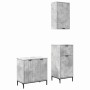 Juego de muebles de baño 3 pcs Gris hormigón 39.5 x 36 x 88 cm