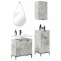 Juego de muebles de baño 3 pcs Gris hormigón 39.5 x 36 x 88 cm