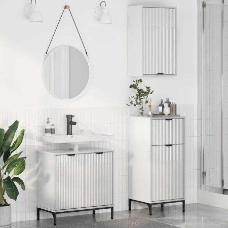 Juego de muebles de baño con cajón 3 pcs brillante
