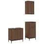 Juego de muebles de baño 3 pcs Marrón roble 39.5 x 36 x 88 cm