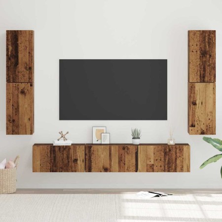 Conjunto de mueble de TV 7 pcs Madera vieja 60 x 30 x 30 cm