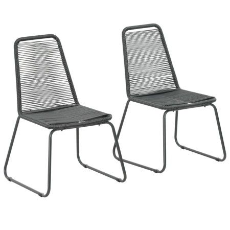Gartenstühle 2 Einheiten aus schwarzem synthetischem Rattan von vidaXL, Gartenstühle - Ref: Foro24-44442, Preis: 112,88 €, Ra...