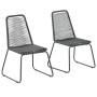 Garden chairs 2 units black synthetic rattan by vidaXL, Garden chairs - Ref: Foro24-44442, Price: 112,81 €, Discount: %