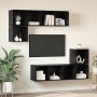 Conjunto de mueble de TV 4 pcs Roble negro 37 x 37 x 142.5 cm