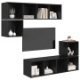Conjunto de mueble de TV 4 pcs Roble negro 37 x 37 x 142.5 cm