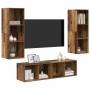 Juego de muebles de TV 3 pcs Madera vieja 37 x 37 x 142.5 cm