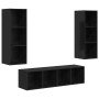 Juego de muebles de TV 3 pcs Roble negro 37 x 37 x 142.5 cm