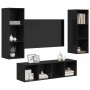 Juego de muebles de TV 3 pcs Roble negro 37 x 37 x 142.5 cm