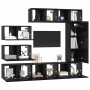 Conjunto de mueble de TV 8 pcs Roble negro 30.5 x 30 x 90 cm