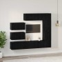 Conjunto de mueble de TV 8 pcs Roble negro 30.5 x 30 x 90 cm