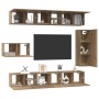 Conjunto de mueble de TV 8 pcs Roble artisan 30.5 x 30 x 90 cm