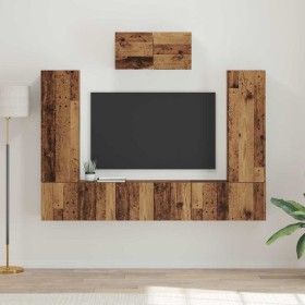Conjunto de mueble de TV 7 pcs Madera vieja 180 x 30 x 120 cm
