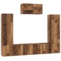 Conjunto de mueble de TV 7 pcs Madera vieja 180 x 30 x 120 cm