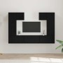 Conjunto de mueble de TV 7 pcs Roble negro 180 x 30 x 120 cm