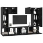 Conjunto de mueble de TV 7 pcs Roble negro 180 x 30 x 120 cm