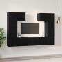 Conjunto de mueble de TV 7 pcs Roble negro 180 x 30 x 120 cm