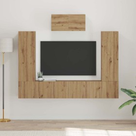 Conjunto de mueble de TV 7 pcs Roble artisan 180 x 30 x 120 cm