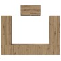 Conjunto de mueble de TV 7 pcs Roble artisan 180 x 30 x 120 cm