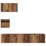 Mueble de TV de Pared 4 pcs Madera vieja 80 x 30 x 30.5 cm