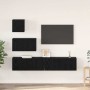 Mueble de TV de Pared 4 pcs Roble negro 80 x 30 x 30.5 cm