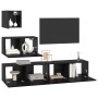 Mueble de TV de Pared 4 pcs Roble negro 80 x 30 x 30.5 cm