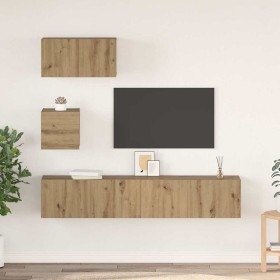 Juego de muebles de TV 4 pcs Roble artisan 80 x 30 x 30 cm