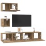 Juego de muebles de TV 4 pcs Roble artisan 80 x 30 x 30 cm