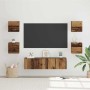 Conjunto de mueble de TV Montaje en la pared 6 pcs Madera vieja