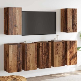 Conjunto de mueble de TV 7 pcs Madera vieja 30.5 x 30 x 60 cm