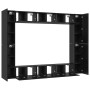 Conjunto de mueble de TV Montaje en la pared 10 pcs Roble negro