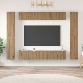 Conjunto de mueble de TV 10 pcs Roble artisan 30.5 x 30 x 90 cm