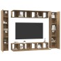 Conjunto de mueble de TV 10 pcs Roble artisan 30.5 x 30 x 90 cm