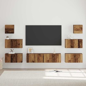 Conjunto de mueble de TV 8 pcs Madera vieja 60 x 30 x 30 cm