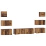 Conjunto de mueble de TV 8 pcs Madera vieja 60 x 30 x 30 cm
